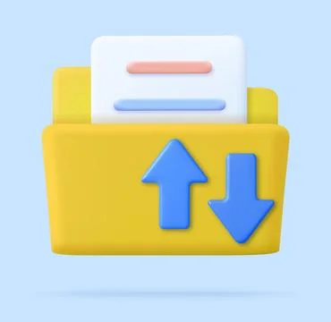 3d Folder icon. Illustrazione stock