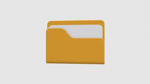 3D Folder Icon Rotating on a Transparent Background. Seamless Loop. Files. 4K Stock Footage 282650149