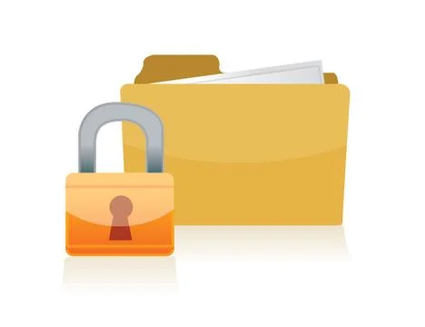 3d folder locked illustration design isolated over a white background Illustrazione stock