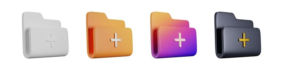 3D folder new packed with stylish add vectors for corporate branding Stock-Illustration