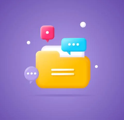 3d Folder Plasticine Cartoon Style. Vector 스톡 일러스트