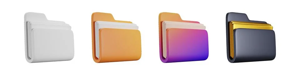 3D folder sheet packed with stylish archive vectors for corporate branding Stock-Illustration