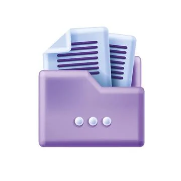 3D folder vector icon, business document office files, isolated archive Stock Illustration