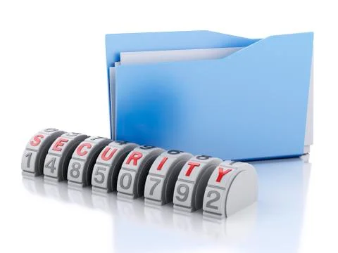 3D folder whith security combination Illustrazione stock