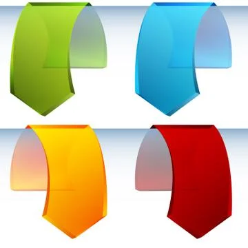 3d folding arrow tags Stock Illustration