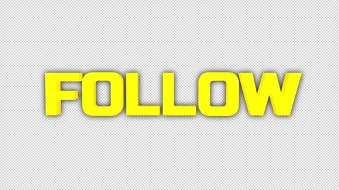 3D FOLLOW title on a transparent alpha channel. Stock Footage 311376823