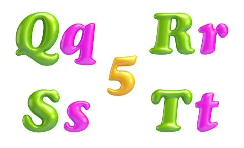 3d font creative. abc collection. isolated. Stock Illustration