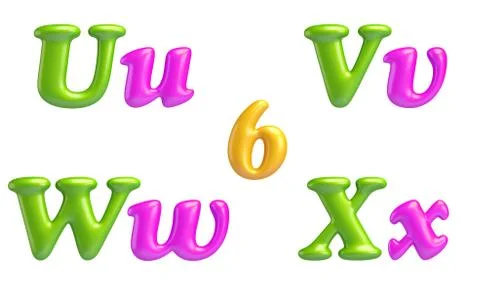 3d font creative. abc collection. isolated. alphabet type letters with number Illustrazione stock