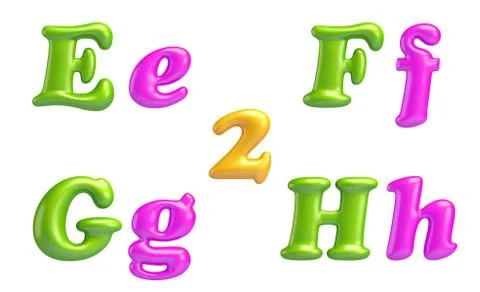 3d font creative. abc collection. isolated. alphabet type letters with number Stock Illustration