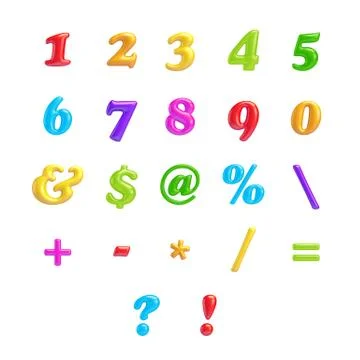 3d font creative. abc collection. isolated. alphabet type letters with numbers Stock Illustration