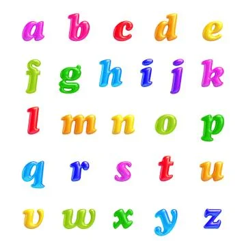 3d font creative.abc collection.isolated. alphabet type letters with numbers Stock Illustration