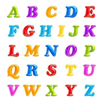 3d font creative.abc collection.isolated. alphabet type letters with numbers Stock Illustration