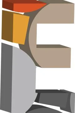 3d font letter E Stock Illustration
