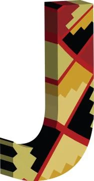 3d font letter J Stock Illustration