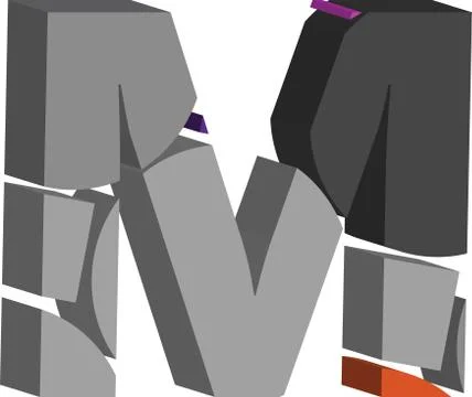 3d font letter M Stock Illustration