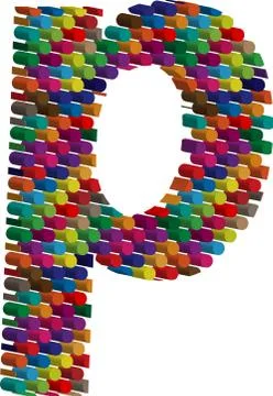3d font letter p Stock Illustration