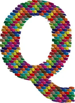 3d font letter Q Stock Illustration