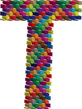3d font letter T Stock Illustration