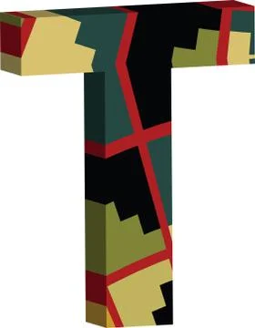 3d font letter T Stock Illustration