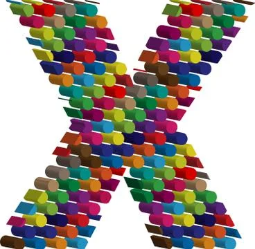 3d font letter x Stock Illustration