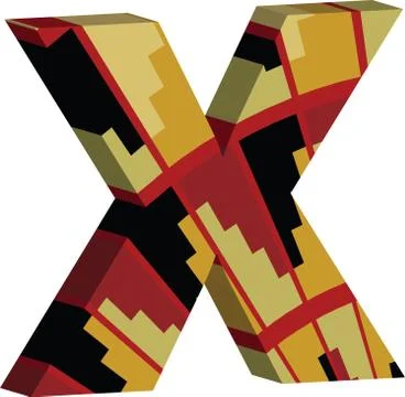 3d font letter x Stock Illustration