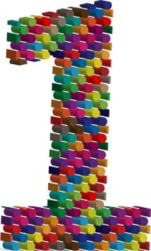 3d font number 1 Stock Illustration