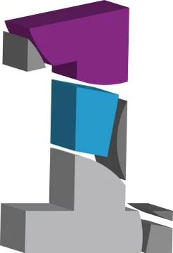 3d font number 1 Stock Illustration