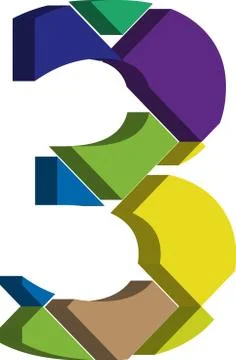 3d font number 3 Stock Illustration
