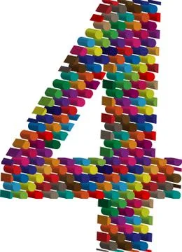 3d font number 4 Stock Illustration