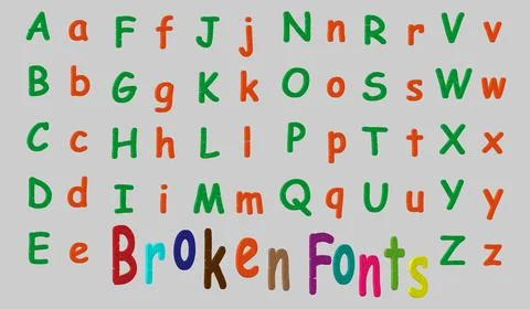 3d font in the style of a broken or cracked. Vector illustration. It's easy t Stock Illustration