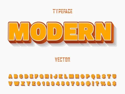 3d Font.alphabet. Handcrafted handwritten vector label design old style.vinta Stock Illustration