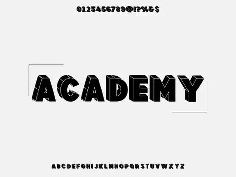 3d font,alphabet,typeface,absract and modern vector design vintage style labe Stock Illustration