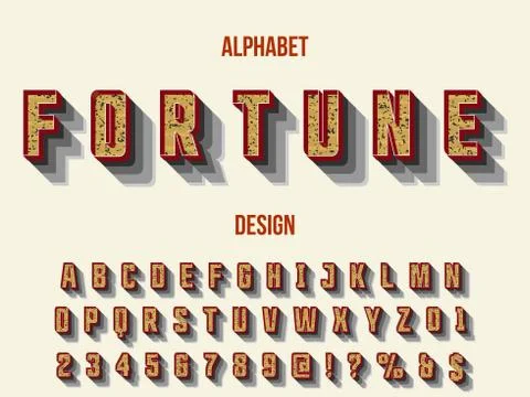 3d font.alphabet,typography,typeface vector name fortune Stock Illustration