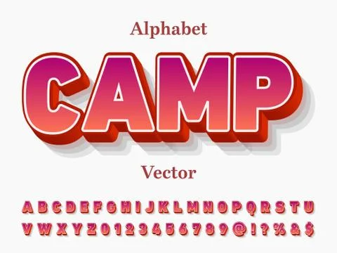 3d font.Typography vector,Lettering,Handdrawn,Script,modern alphabet minimal  Stock Illustration