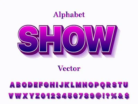 3d font.Typography vector,Lettering,Handdrawn,Script,modern alphabet minimal  Illustrazione stock