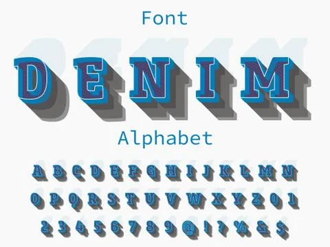 3d font.Vector letters and numbers. Font, Typeface, Script, Old style and sam Illustrazione stock