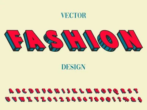 3d  font.Vector of stylized and alphabet design old style Typography creative Stock Illustration