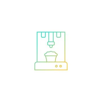 3d food printer gradient linear vector icon イラスト素材