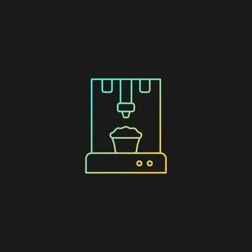3d food printer gradient vector icon for dark theme イラスト素材