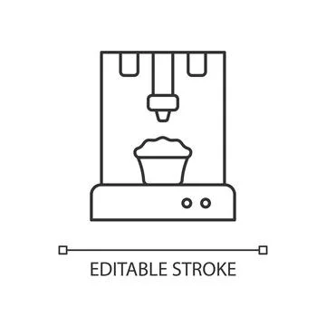 3d food printer linear icon イラスト素材