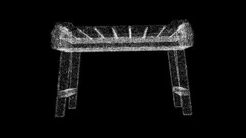 3D Foosball table on black bg. Sports concept. Business advertising backdrop. Illustrazione stock