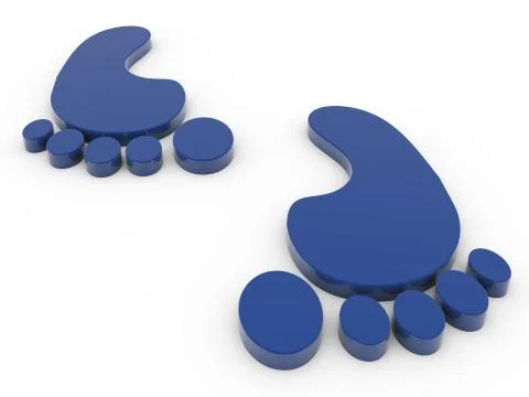 3d footprints Stock Illustration