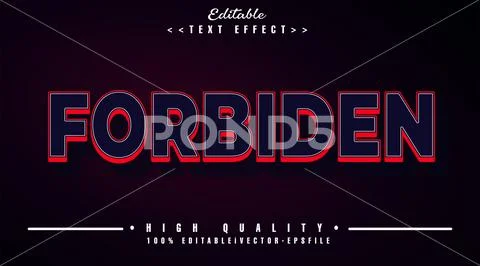 3d forbiden text effect Illustration