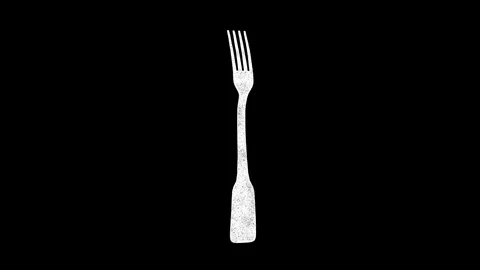 3D Fork rotates on black background. Kitchenware concept. Kitchen Fork. Business Video stock 265605107
