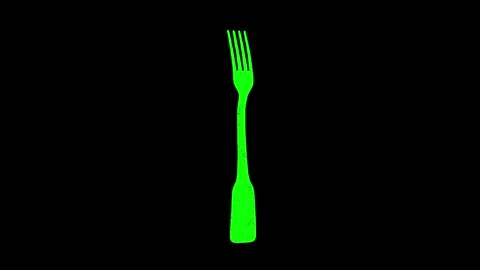3D Fork rotates on black background. Kitchenware concept. Kitchen Fork. Business Video stock 265605149