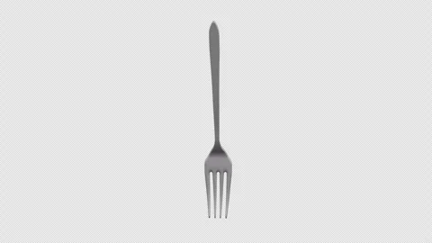 3D Fork Rotating on a Transparent Background. Seamless Loop. Kitchen Items. 4K Stock Footage 283335257