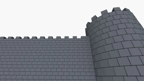 3D fortress of stone Video stock 107594027