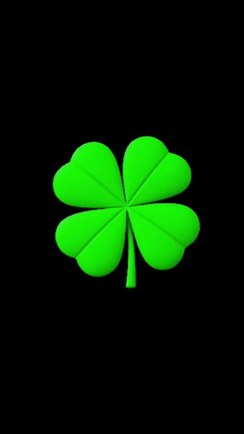 3D Four Leaf Clover Vertical Green Lucky Stock-Footage 344765109