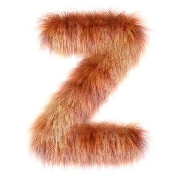 3d Fox cartoon funny creative fur letter Z イラスト素材