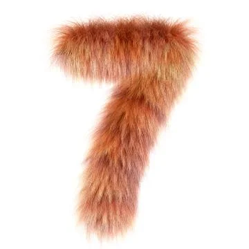 3d Fox creative cartoon funny fur number 7 Stock Illustration